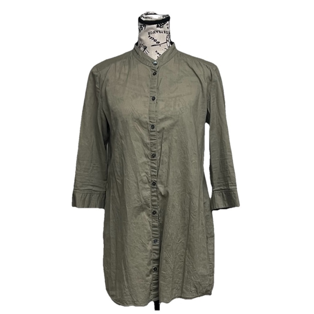Esprit De Corp Army Green Utility Tunic Mini Dress Size 6 – Sheer Gorpcore Boho - Picture 2 of 10